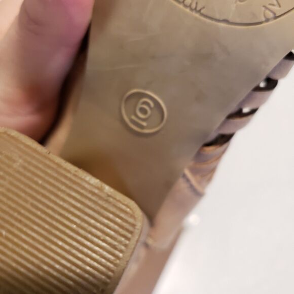 Dolce Vita Boots Womens 6 Cut Out Ankle Booties Brown Faux Leather Open Toe Zip - Picture 5 of 7